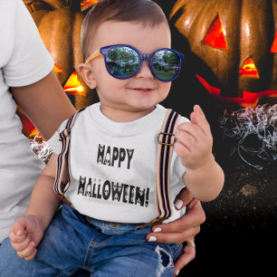 Skeleton Halloween Text Baby T-Shirt