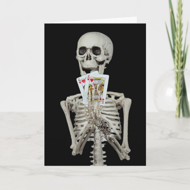 Skeleton Halloween Wedding Anniversary Card (Front)