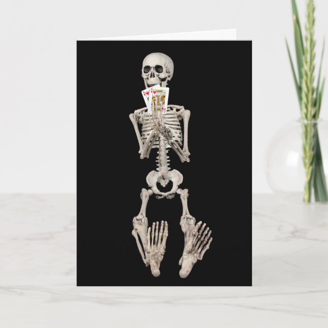 Skeleton Halloween Wedding Anniversary Card (Front)