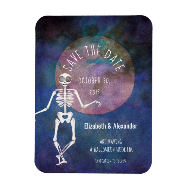 Skeleton/ Halloween Wedding /Save the Date Magnet (Vertical)