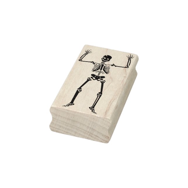 Skeleton Halloween Wood Art Stamp (Stamp)