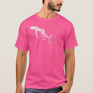 Skeleton Hand Boop On A Cat's Nose  Halloween Grap T-Shirt