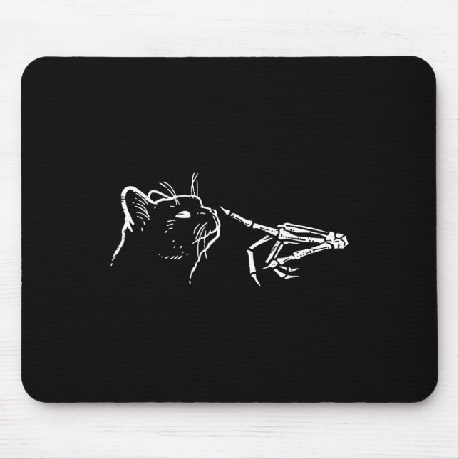Skeleton Hand Boop Pumpkin Spooky Black Mum Hallow Mouse Pad (Front)