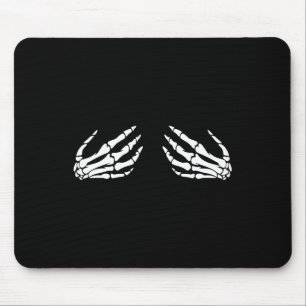 Skeleton Hand Breast Funny Halloween Costume Spook Mouse Pad