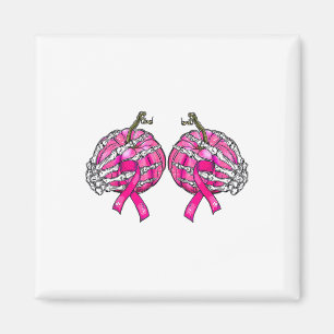 Skeleton Hand Breast Pumpkin Breast Cancer Hallowe Magnet