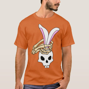 Skeleton Hand Bunny Head Funny Easter Gift T-Shirt