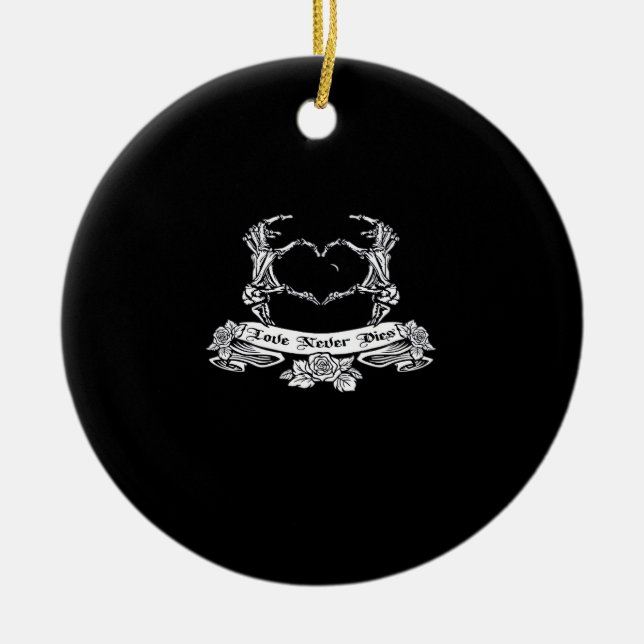 Skeleton Hand Design  Ceramic Tree Decoration (Front)