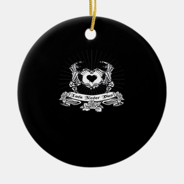 Skeleton Hand Design Classic Ceramic Tree Decoration (Front)