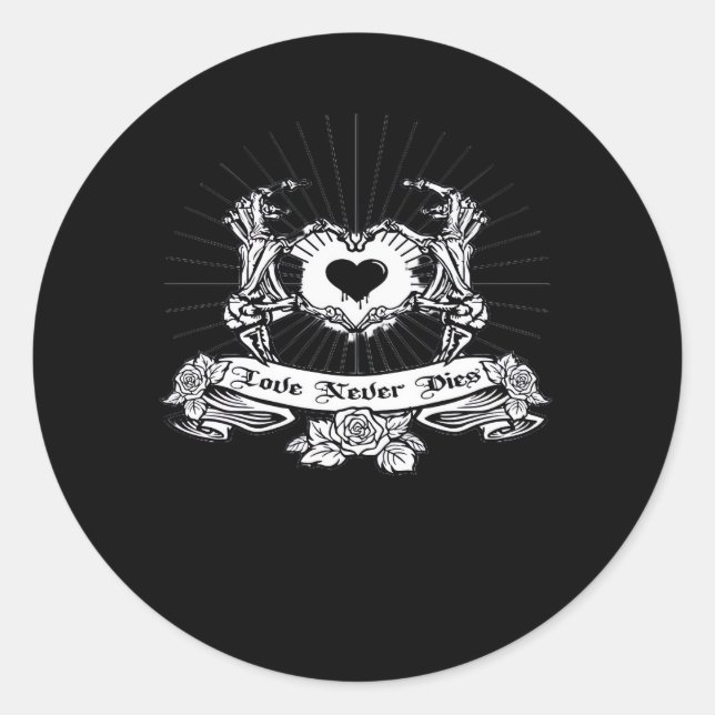 Skeleton Hand Design Classic Round Sticker (Front)