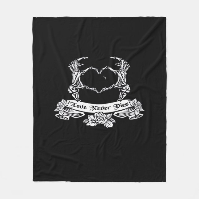 Skeleton Hand Design  Fleece Blanket (Front)