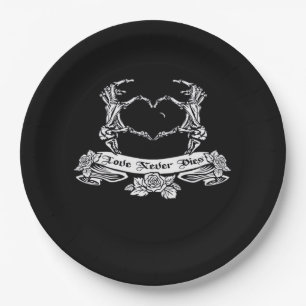 Skeleton Hand Design  Paper Plate