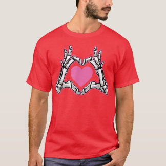 Skeleton Hand Fan Heart Bones Costume Funny Hallow T-Shirt