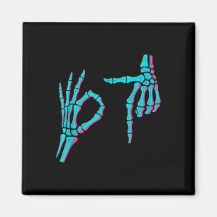 Skeleton Hand Funny Six Seven 6 7 Meme 67 Hallowee Magnet