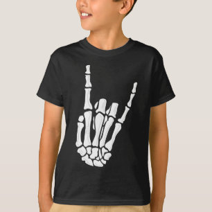 Skeleton Hand Gesture - Rock Skeleton Hand - Hallo T-Shirt