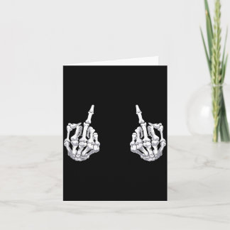 Skeleton Hand Halloween Bones Middle Finger Skull Card