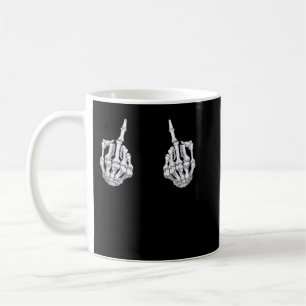 Skeleton Hand Halloween Bones Middle Finger Skull Coffee Mug