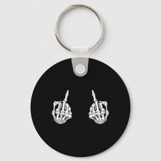Skeleton Hand Halloween Bones Middle Finger Skull Key Ring