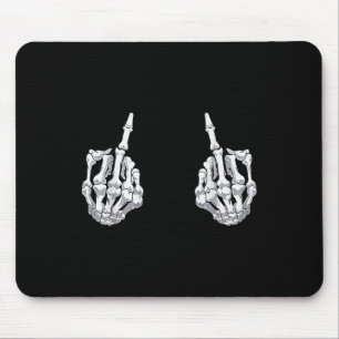 Skeleton Hand Halloween Bones Middle Finger Skull Mouse Pad