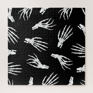 Skeleton hand: Halloween bones pattern. Jigsaw Puzzle
