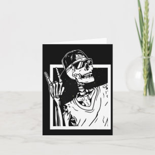 Skeleton Hand Halloween Costume Funny Rocker Music Card