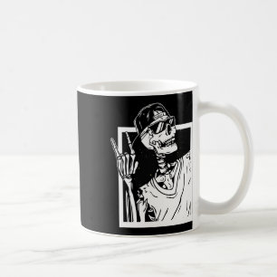 Skeleton Hand Halloween Costume Funny Rocker Music Coffee Mug