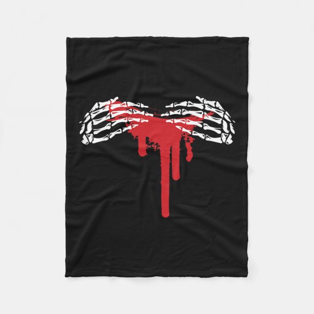 Skeleton Hand Halloween Costume Scary Goth Gothic  Fleece Blanket (Front)