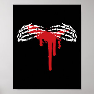Skeleton Hand Halloween Costume Scary Goth Gothic Poster