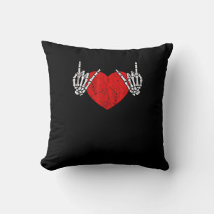 Skeleton Hand Heart And Roll, Valentines Halloween Cushion