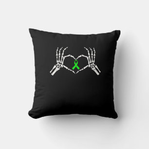 Skeleton Hand Heart Awareness Ribbon Cushion
