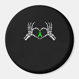 Skeleton Hand Heart Awareness Ribbon Magnet
