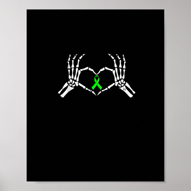Skeleton Hand Heart Awareness Ribbon Poster (Front)