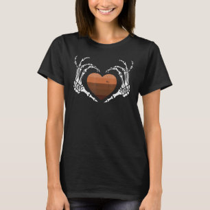 Skeleton Hand Heart Black History Melanin Afro Afr T-Shirt