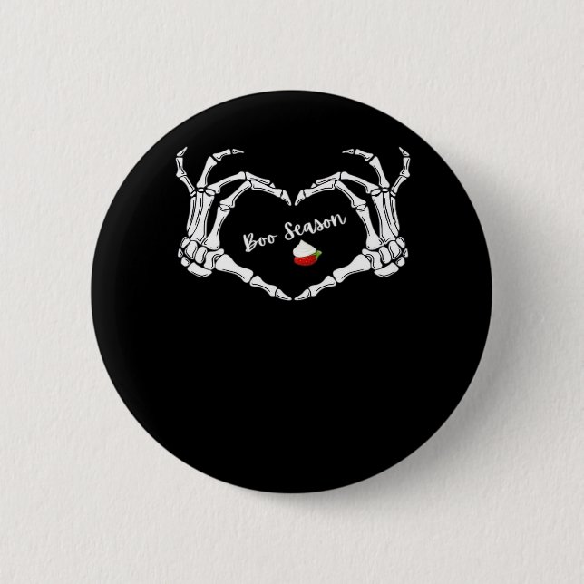 Skeleton Hand Heart Boo Season Classic 6 Cm Round Badge (Front)