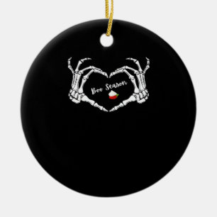 Skeleton Hand Heart Boo Season Classic Ceramic Tree Decoration