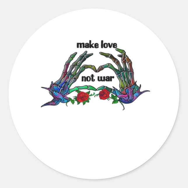 Skeleton Hand Heart Design Classic Round Sticker (Front)