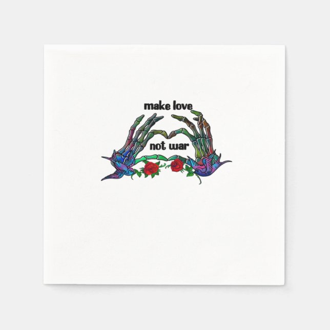 Skeleton Hand Heart Design Napkin (Front)