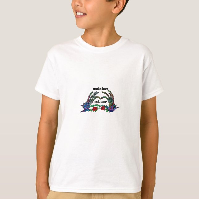 Skeleton Hand Heart Design T-Shirt (Front)