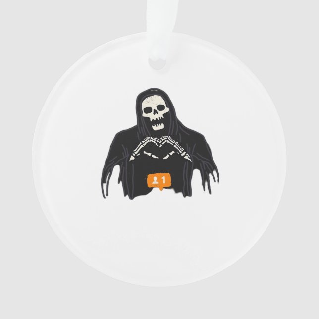 Skeleton Hand Heart Follower Classic Ornament (Front)