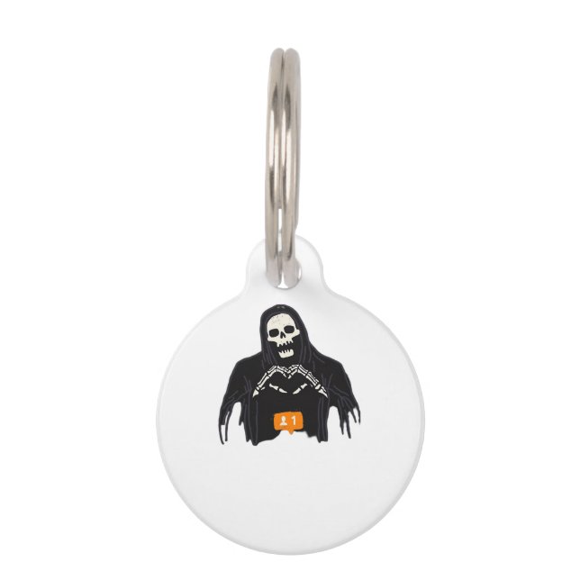 Skeleton Hand Heart Follower Classic Pet Tag (Front)