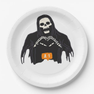 Skeleton Hand Heart Follower Classic Style Paper Plate