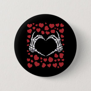 Skeleton Hand Heart Funny Bones Valentine's Day 6 Cm Round Badge