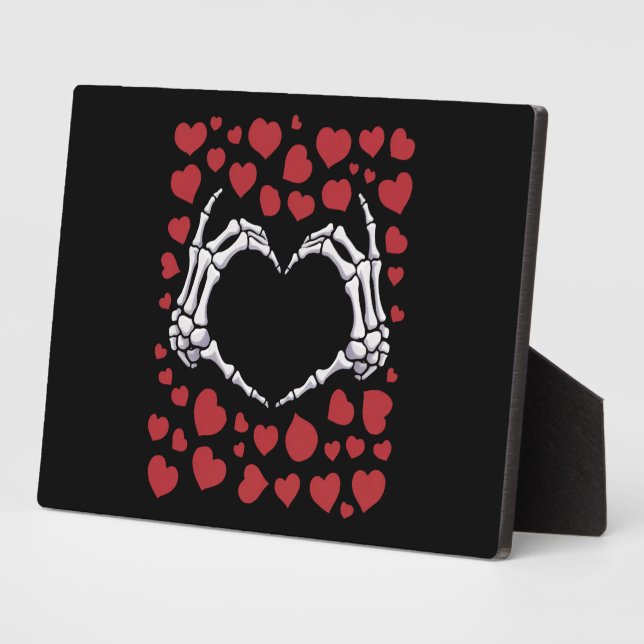 Skeleton Hand Heart Funny Bones Valentine's Day Plaque (Side)