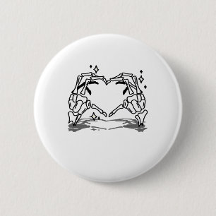 Skeleton Hand Heart Funny Design 6 Cm Round Badge