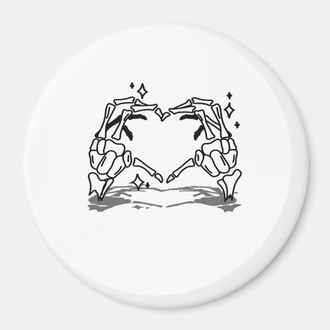 Skeleton Hand Heart Funny Design Magnet (Front)
