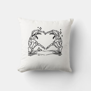 Skeleton Hand Heart Funny Design Style Cushion
