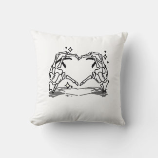 Skeleton Hand Heart Funny Design Style Cushion