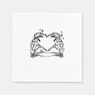 Skeleton Hand Heart Funny Design Style Napkin