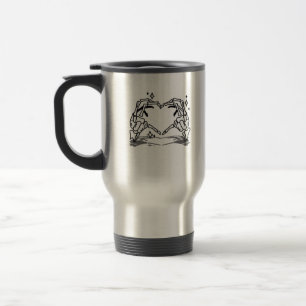 Skeleton Hand Heart Funny Design Travel Mug