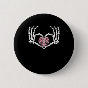 Skeleton Hand Heart Funny Halloween Women Men 6 Cm Round Badge