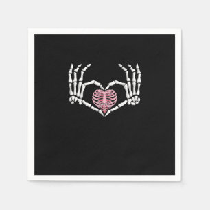 Skeleton Hand Heart Funny Halloween Women Men Napkin